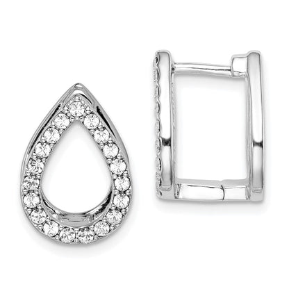 Sterlingsilber Rhodiniert Lila Emaille Kristall Klappbar Ohrringe