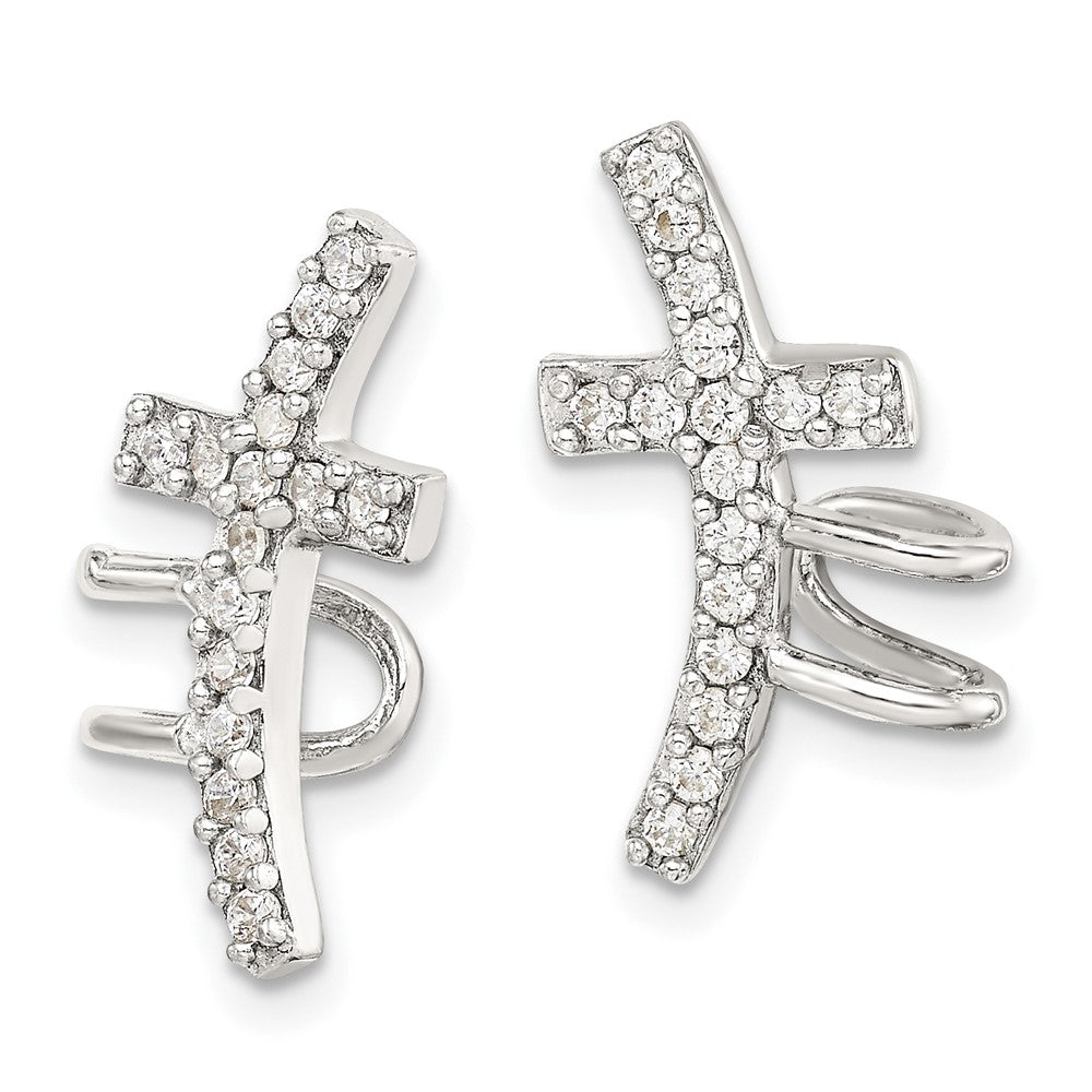 Sterlingsilber Zirkonia Manschette Ohrringe