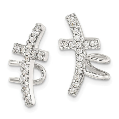 Sterlingsilber Zirkonia Manschette Ohrringe