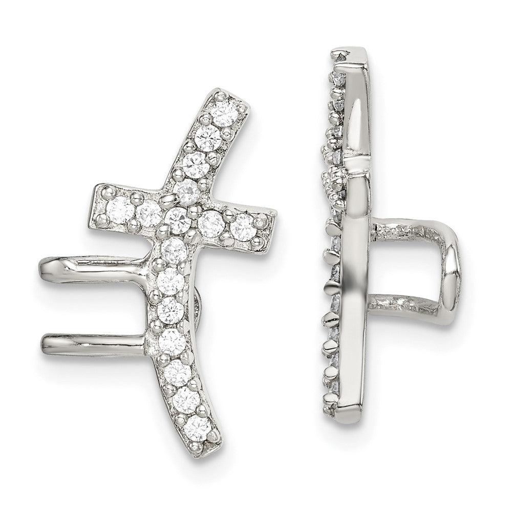 Sterlingsilber Zirkonia Manschette Ohrringe