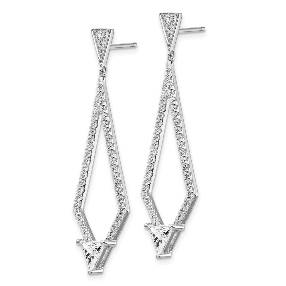 Sterlingsilber Schimmernd Rhodiniert 94 Stein Zirkonia Diamant Geformt Stecker Ohrhänger