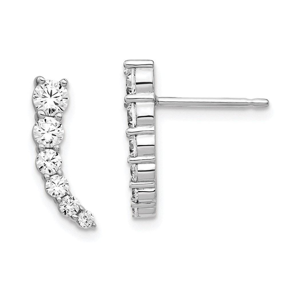 Sterlingsilber Schimmernd Rhodiniert 12 Stein Zirkonia Stecker Ohrhänger