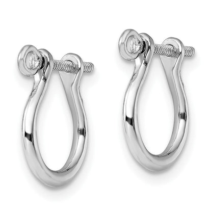 Sterlingsilber De-ani Rhodiniert Poliert Klein Shackle Glieder Screw Ohrringe