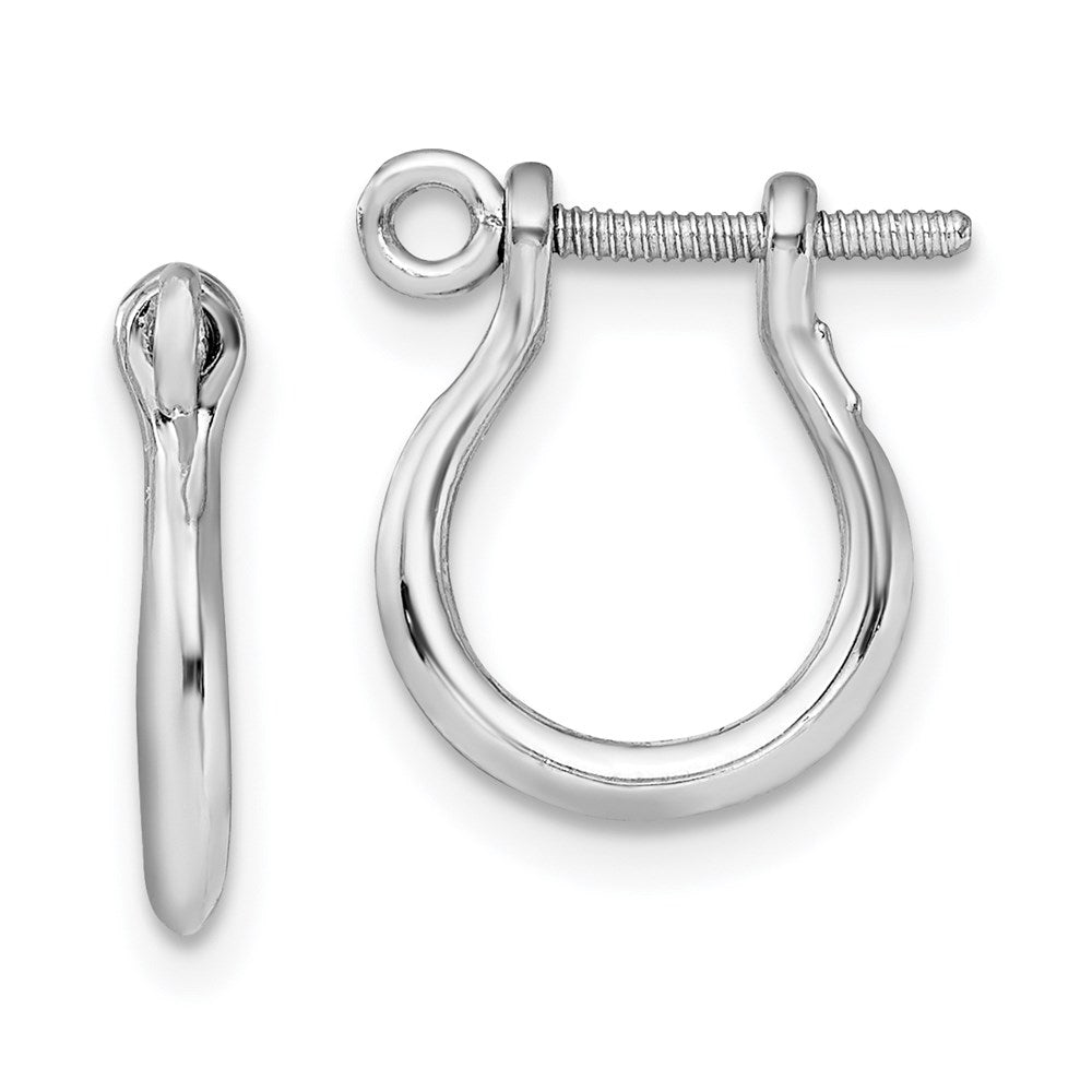 Sterlingsilber De-ani Rhodiniert Poliert Klein Shackle Glieder Screw Ohrringe