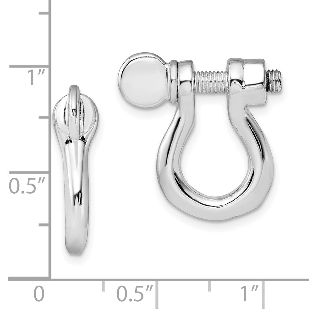 Sterlingsilber De-ani Rhodiniert Poliert Shackle Glieder Screw Einfach Ohrringe