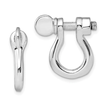 Sterlingsilber De-ani Rhodiniert Poliert Shackle Glieder Screw Einfach Ohrringe