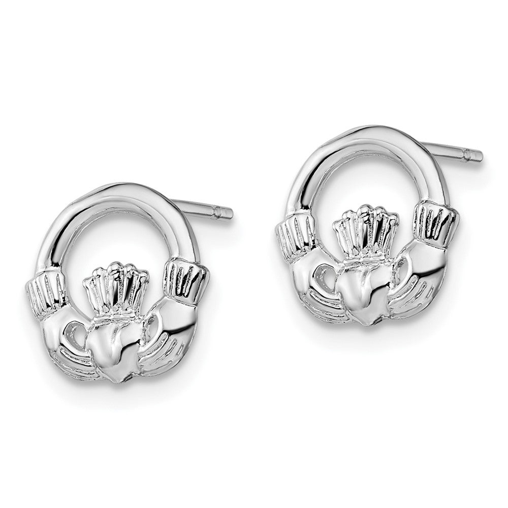 Sterlingsilber De-ani Rhodiniert Poliert Claddagh Ohrstecker