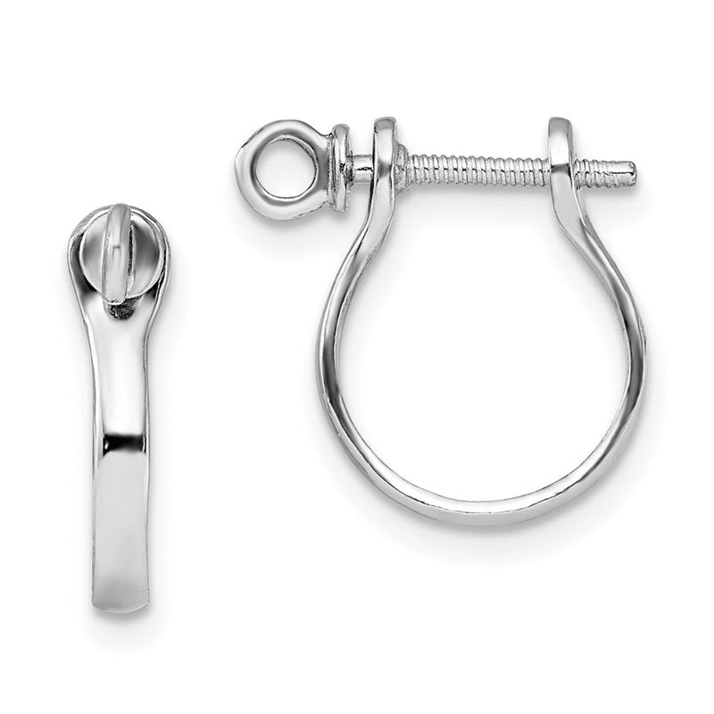 Sterlingsilber De-ani Rhodiniert Poliert 3d Shackle Glieder Screw Ohrringe