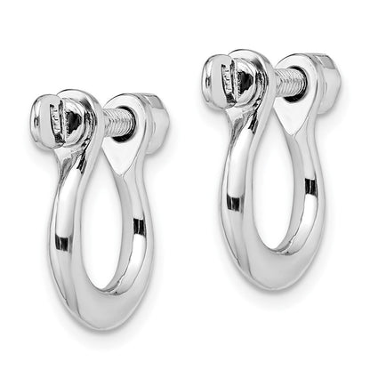 Sterlingsilber De-ani Rhodiniert Poliert Mittel Shackle Glieder Screw Ohrringe