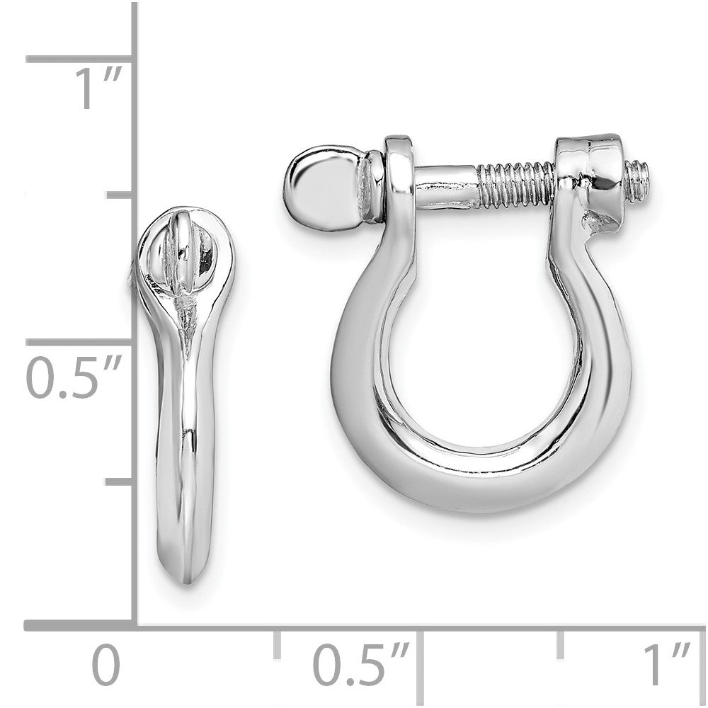Sterlingsilber De-ani Rhodiniert Poliert Mittel Shackle Glieder Screw Ohrringe