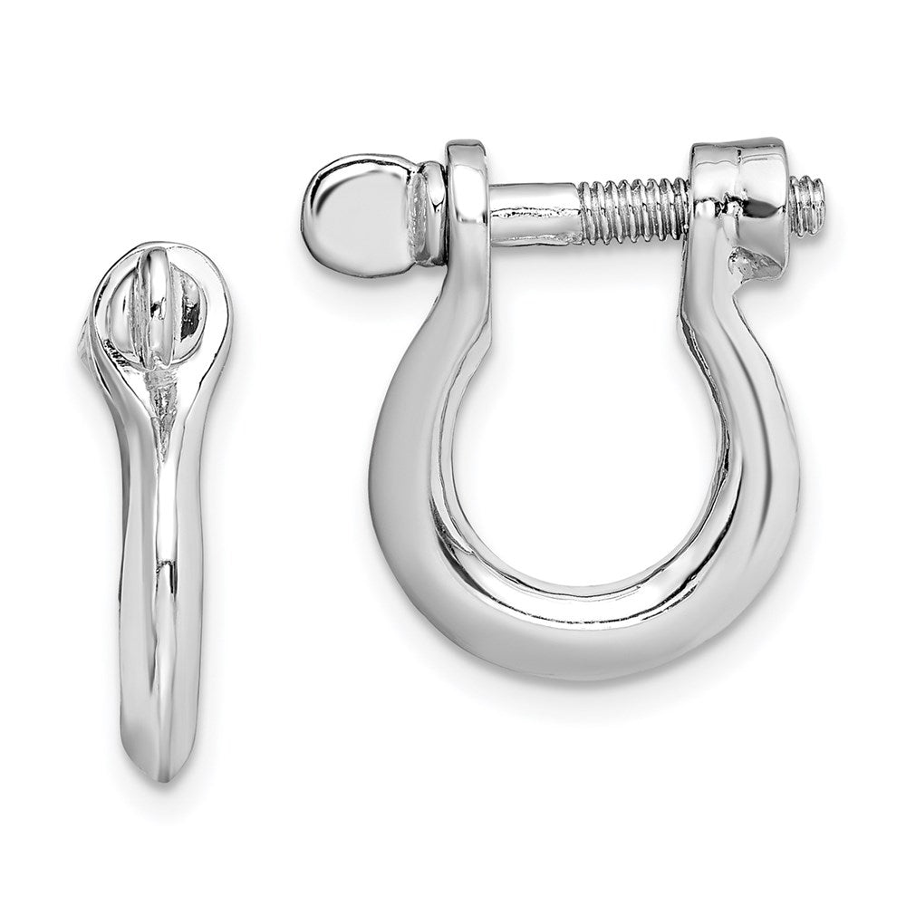 Sterlingsilber De-ani Rhodiniert Poliert Mittel Shackle Glieder Screw Ohrringe