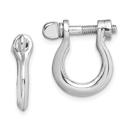 Sterlingsilber De-ani Rhodiniert Poliert Mittel Shackle Glieder Screw Ohrringe