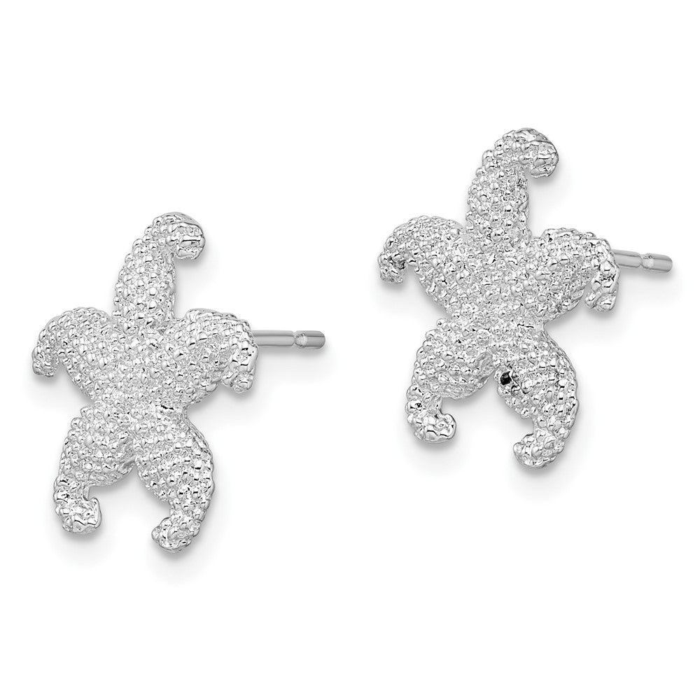 Sterlingsilber De-ani Rhodiniert Poliert Seestern Ohrstecker