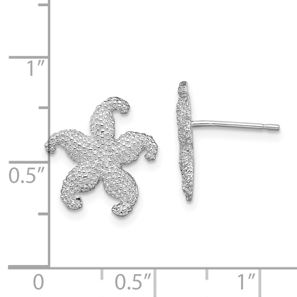 Sterlingsilber De-ani Rhodiniert Poliert Seestern Ohrstecker