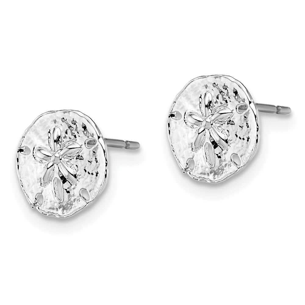 Sterlingsilber De-ani Rhodiniert Poliert Mini Sand Dollar Ohrstecker