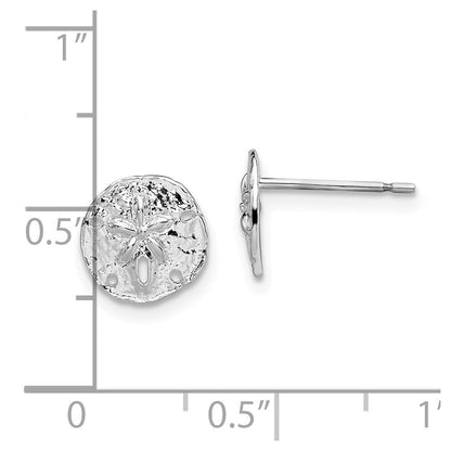 Sterlingsilber De-ani Rhodiniert Poliert Mini Sand Dollar Ohrstecker