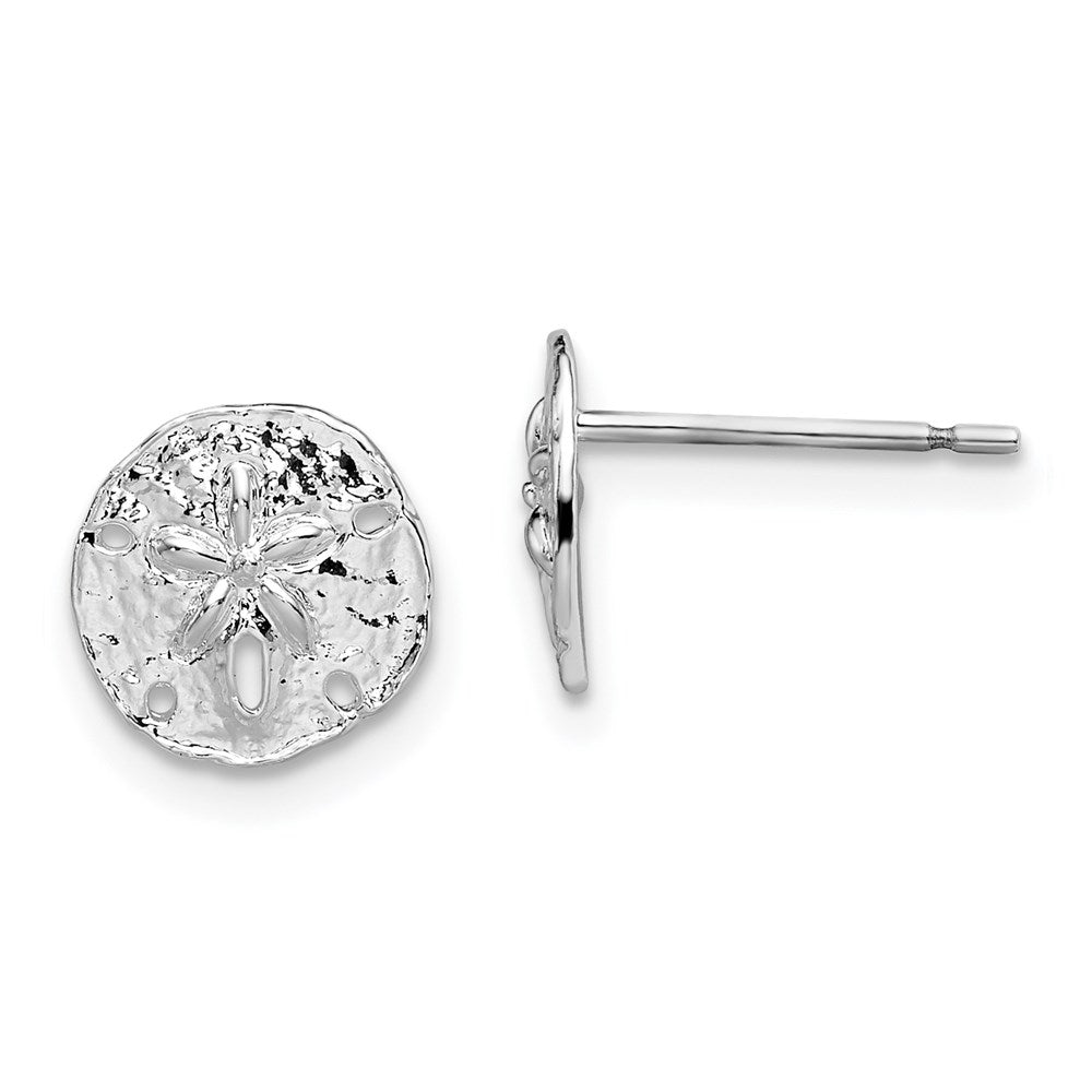 Sterlingsilber De-ani Rhodiniert Poliert Mini Sand Dollar Ohrstecker