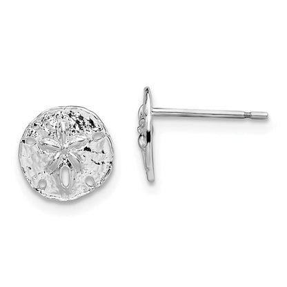 Sterlingsilber De-ani Rhodiniert Poliert Mini Sand Dollar Ohrstecker