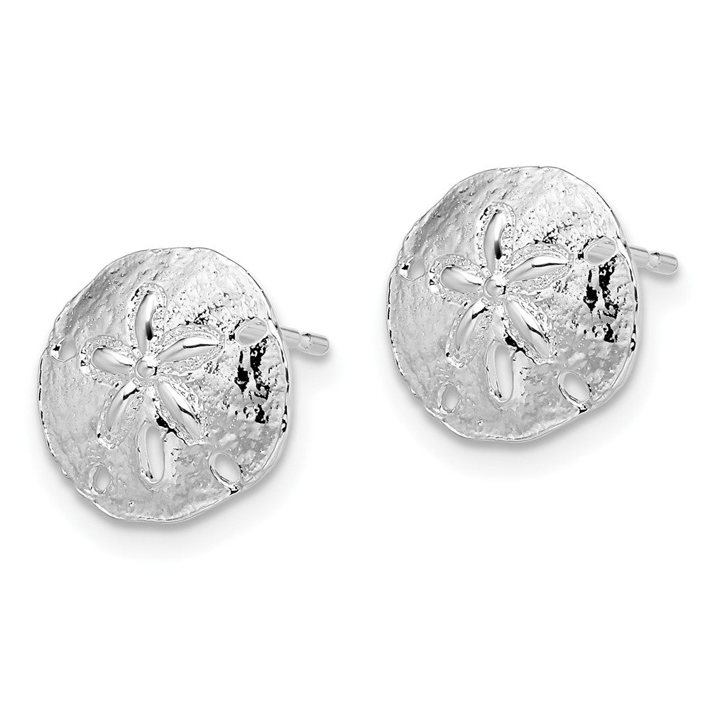 Sterlingsilber De-ani Rhodiniert Poliert Sand Dollar Ohrstecker