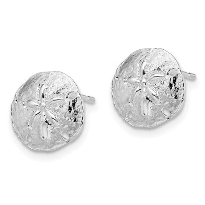 Sterlingsilber De-ani Rhodiniert Poliert Sand Dollar Ohrstecker