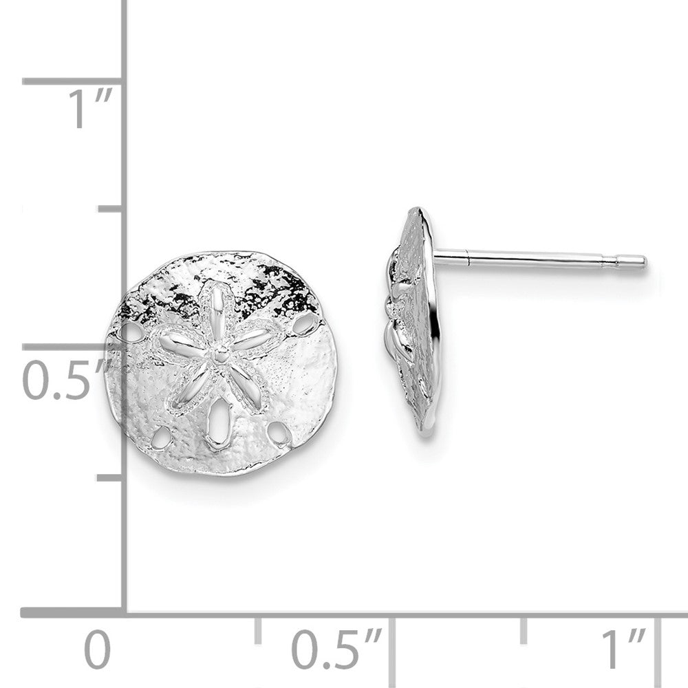 Sterlingsilber De-ani Rhodiniert Poliert Sand Dollar Ohrstecker