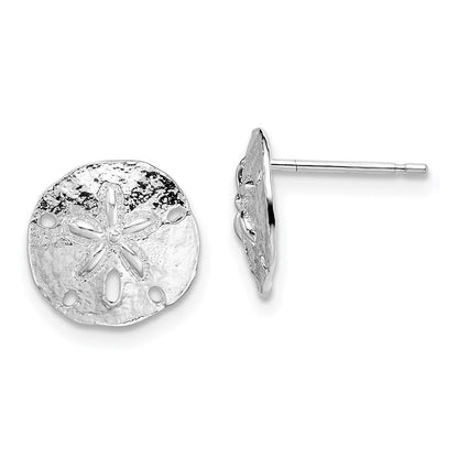 Sterlingsilber De-ani Rhodiniert Poliert Sand Dollar Ohrstecker