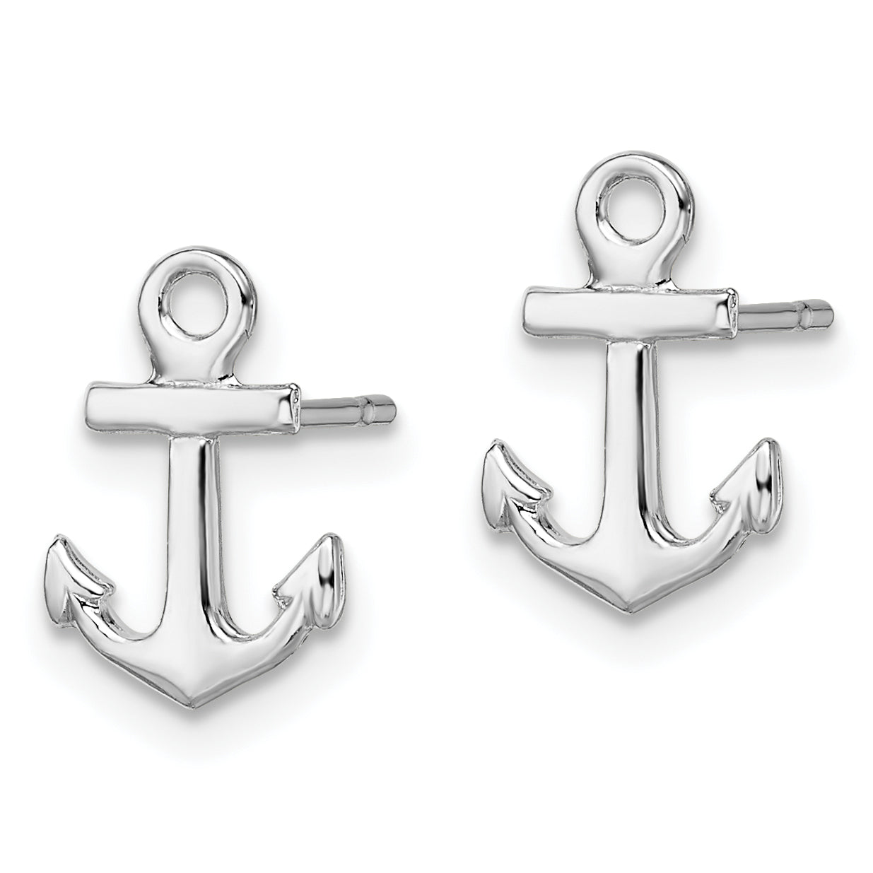 Sterlingsilber De-ani Rhodiniert Poliert Mini Anker Ohrstecker