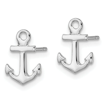 Sterlingsilber De-ani Rhodiniert Poliert Mini Anker Ohrstecker