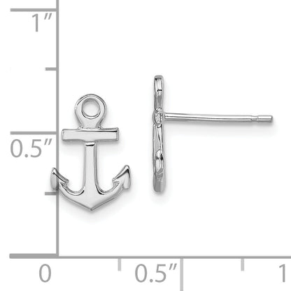 Sterlingsilber De-ani Rhodiniert Poliert Mini Anker Ohrstecker