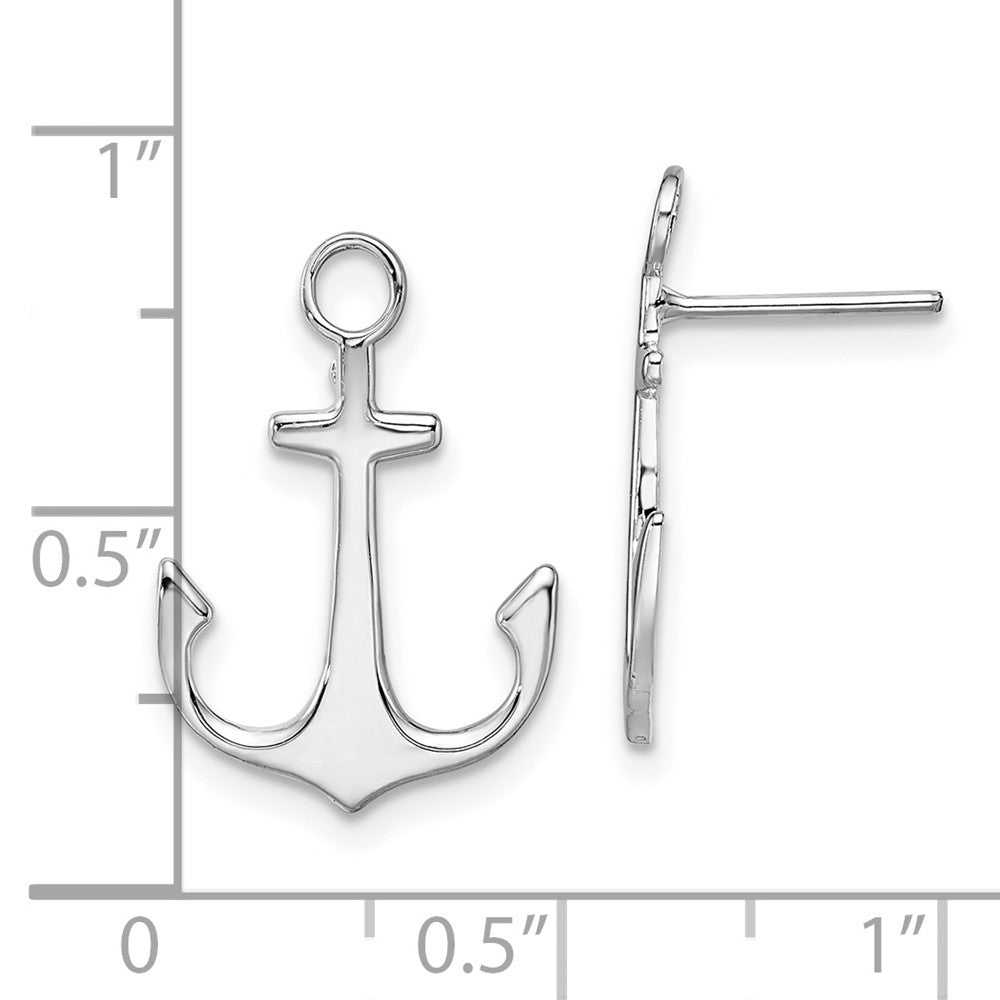 Sterlingsilber De-ani Rhodiniert Poliert Anker Ohrstecker
