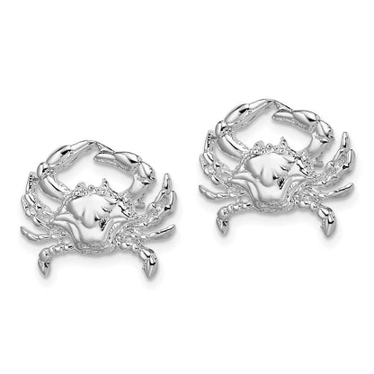 Sterlingsilber De-ani Rhodiniert Poliert Blau Krabbe Ohrstecker