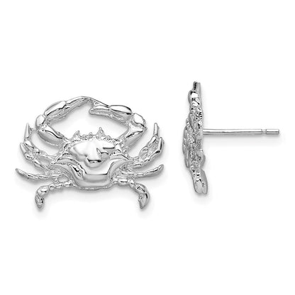 Sterlingsilber De-ani Rhodiniert Poliert Blau Krabbe Ohrstecker