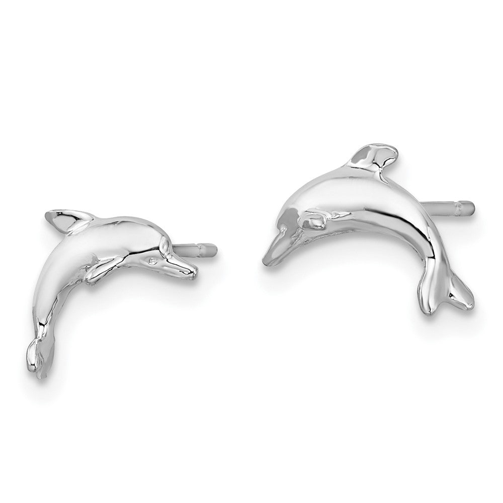 Sterlingsilber De-ani Rhodiniert Poliert Delfin Ohrstecker