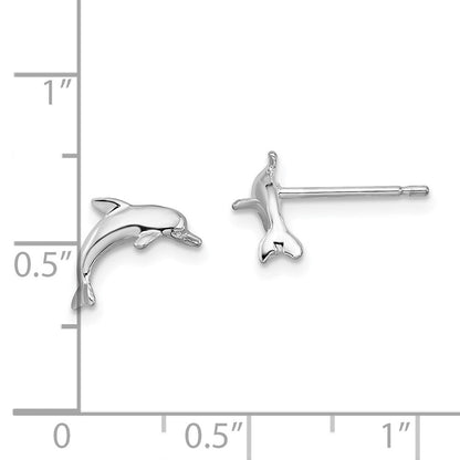 Sterlingsilber De-ani Rhodiniert Poliert Delfin Ohrstecker