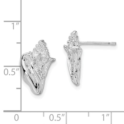 Sterlingsilber De-ani Rhodiniert Poliert Conch Muschel Ohrstecker