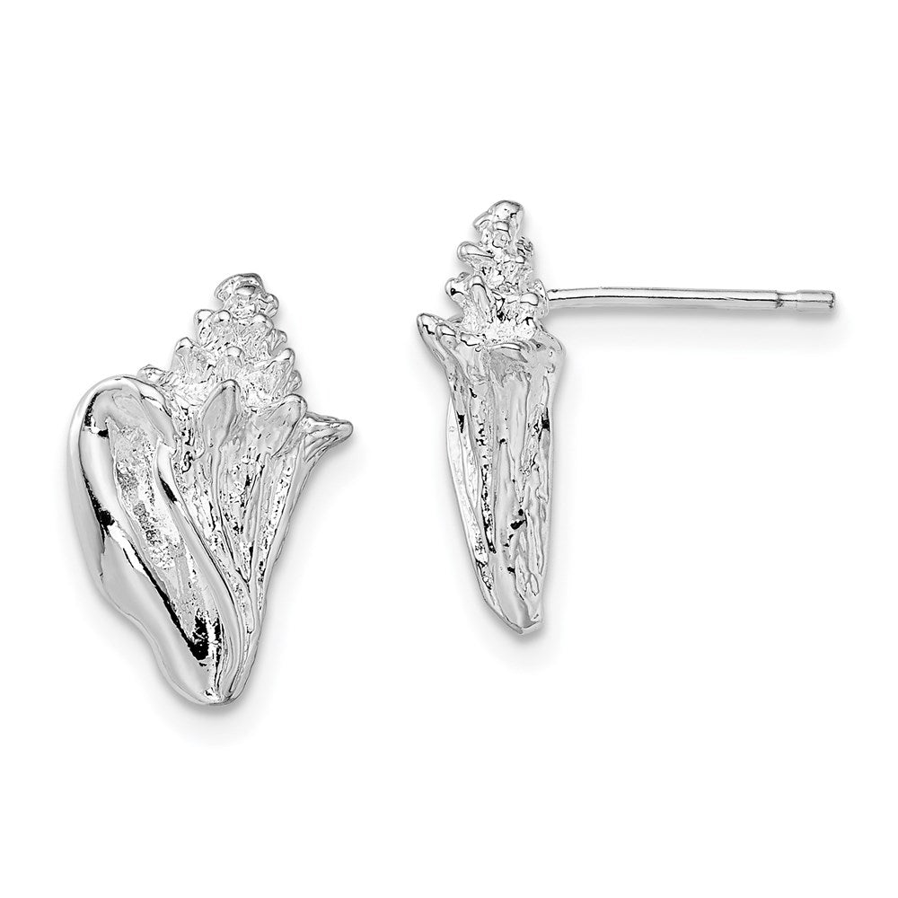 Sterlingsilber De-ani Rhodiniert Poliert Conch Muschel Ohrstecker