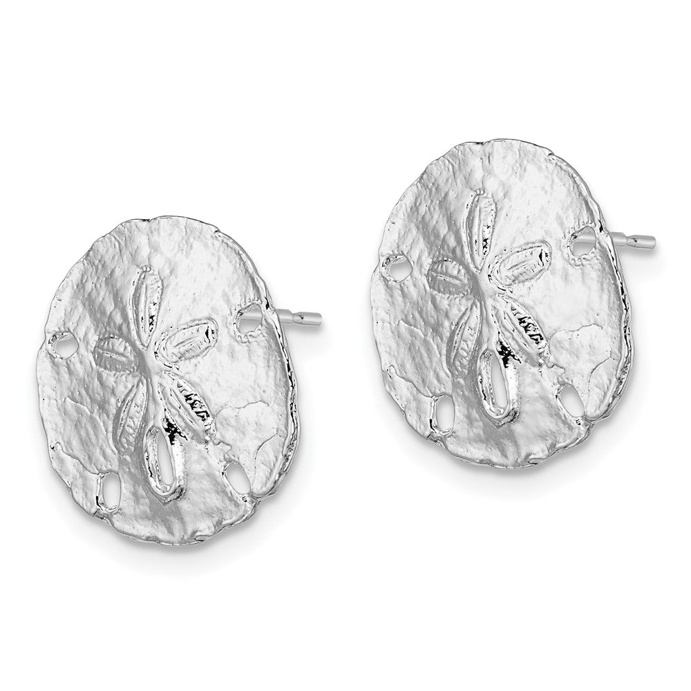 Sterlingsilber De-ani Rhodiniert Poliert Sand Dollar Ohrstecker