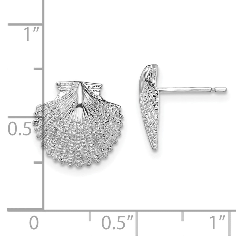 Sterlingsilber De-ani Rhodiniert Poliert Muschel Ohrstecker