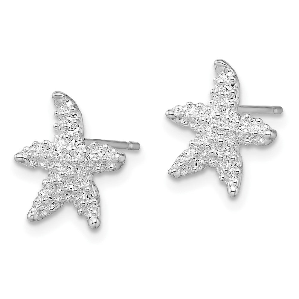 Sterlingsilber De-ani Rhodiniert Poliert Seestern Ohrstecker