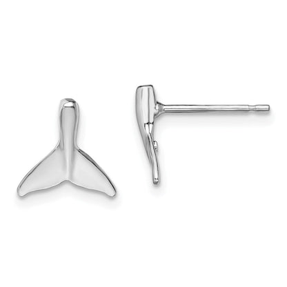 Sterlingsilber De-ani Rhodiniert Poliert Mini Wal Schwanz Ohrstecker