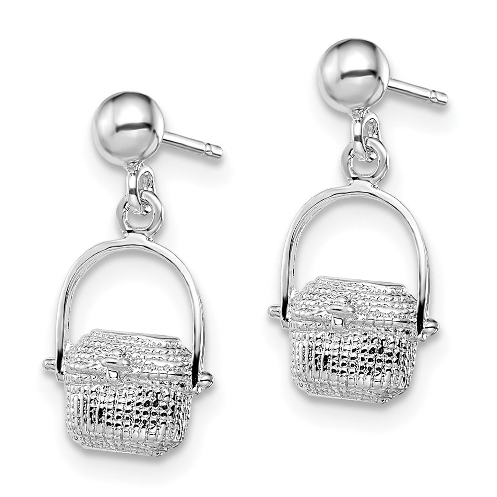 Sterlingsilber De-ani Rhodiniert Poliert Nantucket Korb Ohrstecker