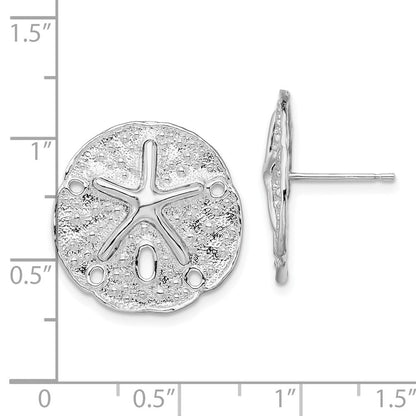 Sterlingsilber De-ani Rhodiniert Sand Dollar mit Seestern Ohrstecker