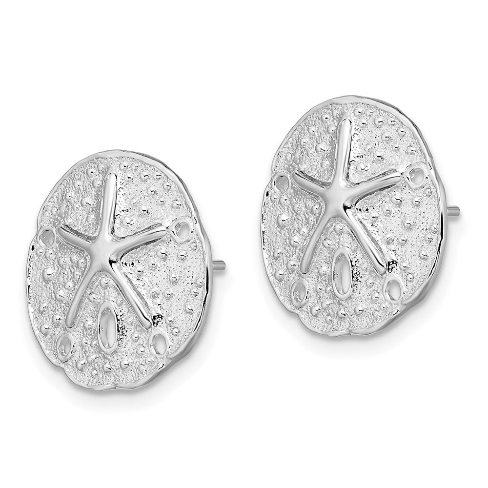 Sterlingsilber De-ani Rhodiniert Klein Sand Dollar mit Seestern Ohrstecker