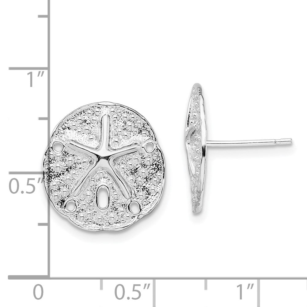 Sterlingsilber De-ani Rhodiniert Klein Sand Dollar mit Seestern Ohrstecker