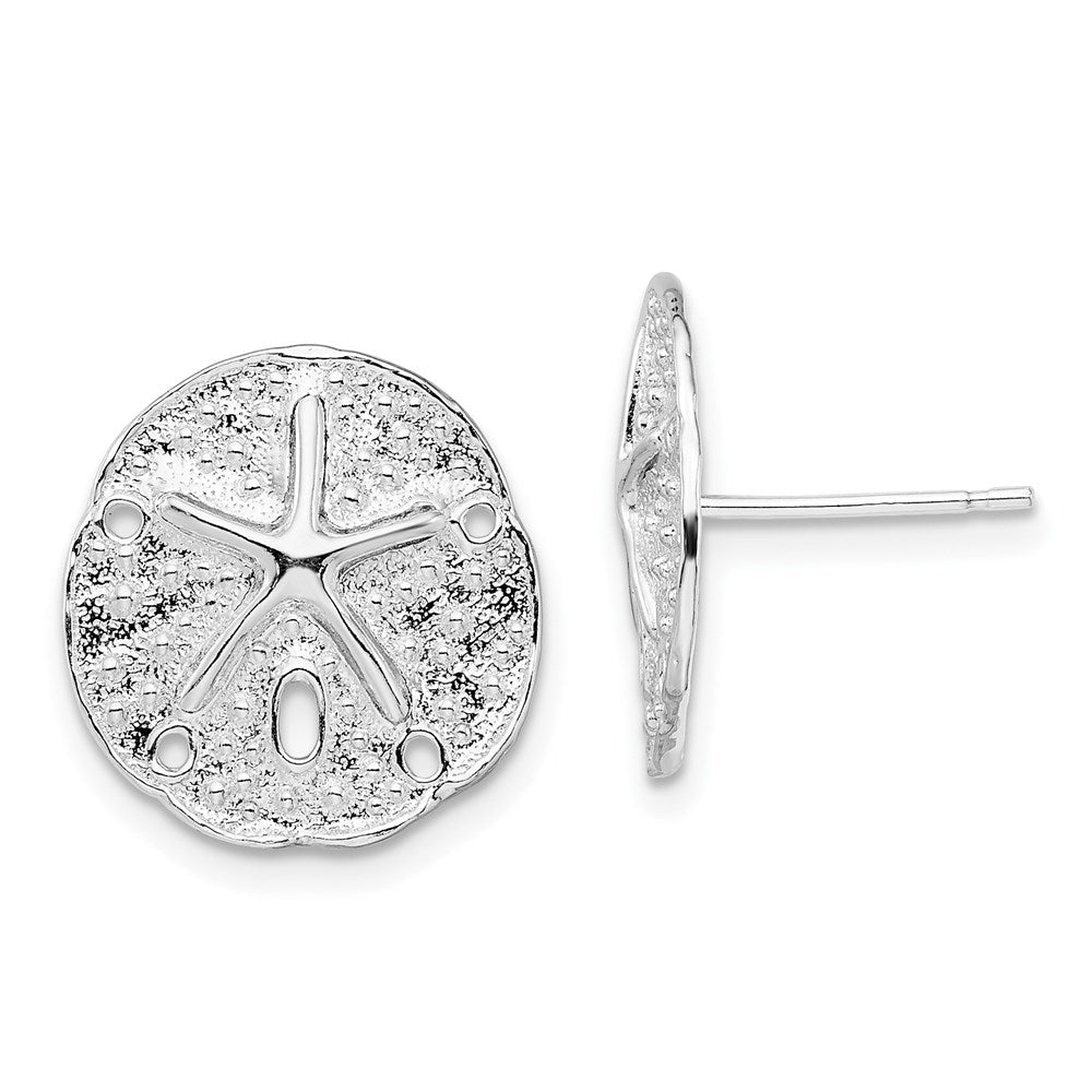 Sterlingsilber De-ani Rhodiniert Klein Sand Dollar mit Seestern Ohrstecker