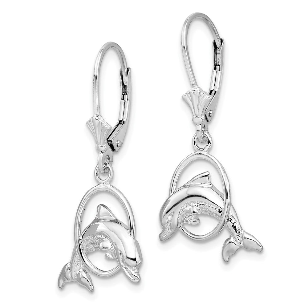 Sterlingsilber De-ani Rhodiniert Delfin in Creole Ohrhänger mit Brisur