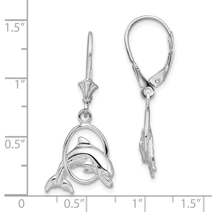 Sterlingsilber De-ani Rhodiniert Delfin in Creole Ohrhänger mit Brisur