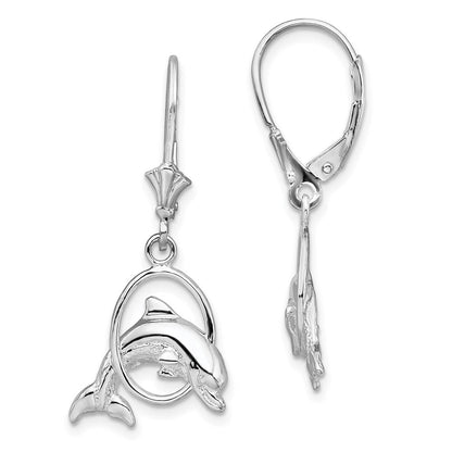 Sterlingsilber De-ani Rhodiniert Delfin in Creole Ohrhänger mit Brisur