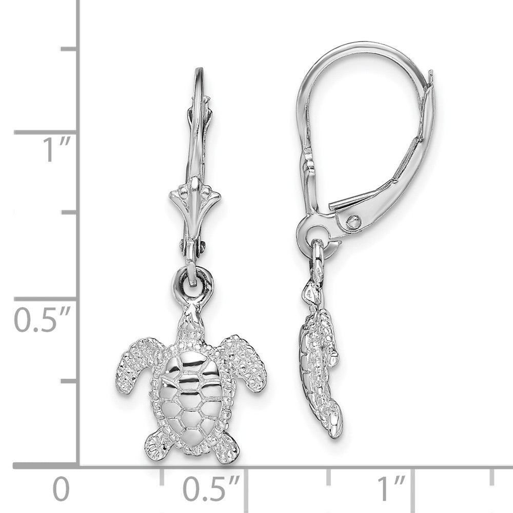 Sterlingsilber De-ani Rhodiniert Mini Meer Schildkröte Ohrhänger mit Brisur