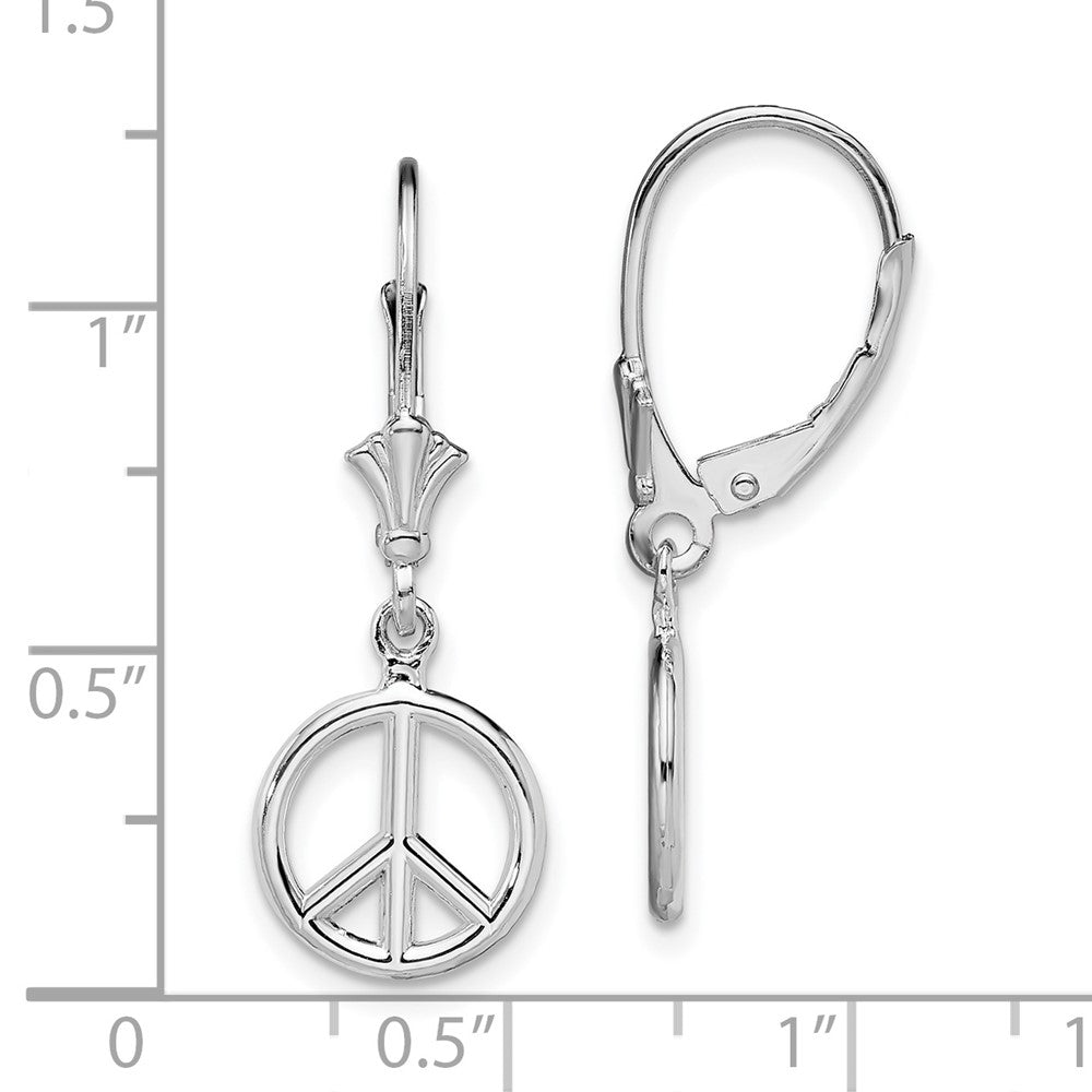 Sterlingsilber De-ani Rhodiniert 3d Frieden Symbol Ohrhänger mit Brisur